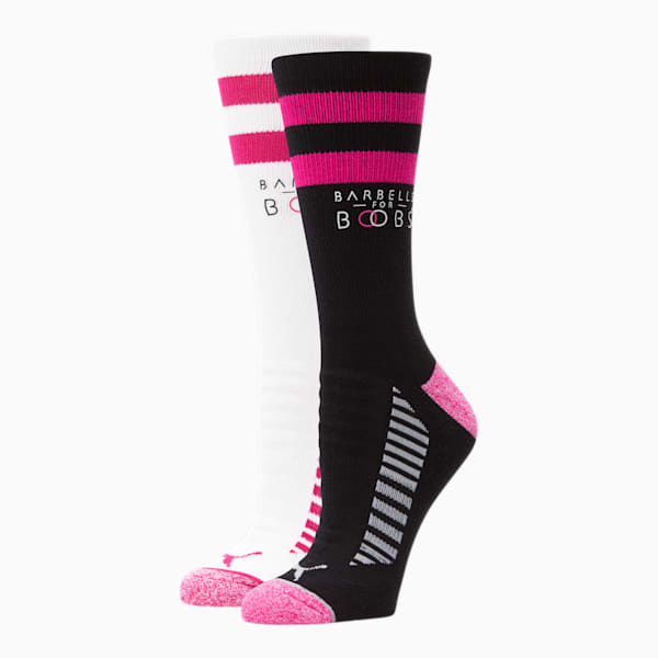 Terry Crew Socks [2 Pack], WHITE / PINK